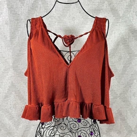 Free People no excuses cropped top in terracotta size XS - Picture 3 of 9